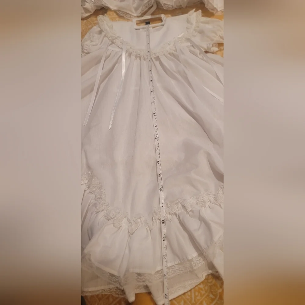 Vintage Mini World Inc Ruffle Tiered Apron Dress girls x2 (S & M)